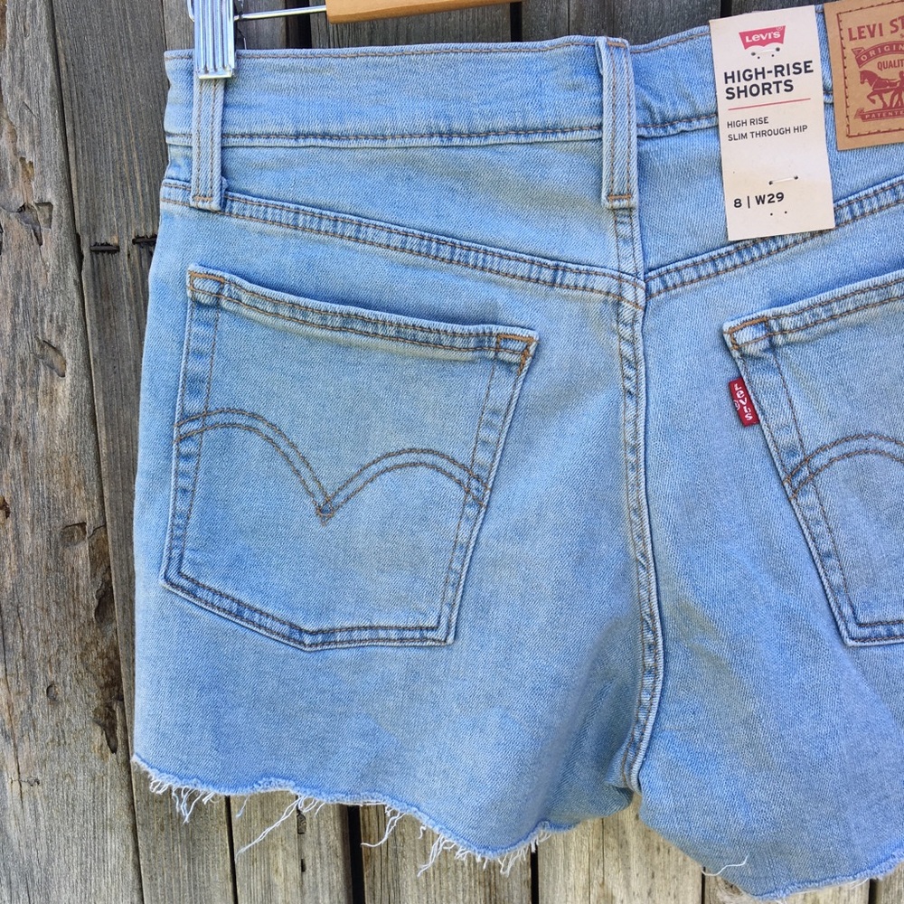 NWT Levi’s High Rise Jean Shorts Sapphire Sound 29 - Picture 9 of 14